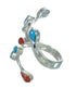 Turquoise Coral Silver Southwestern Ring Size 8-3/4 QX82909